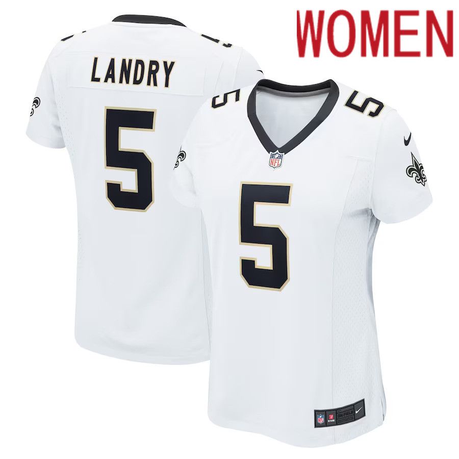 Women New Orleans Saints 5 Jarvis Landry Nike White Player Game NFL Jersey